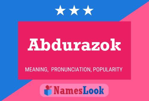 Abdurazok Name Poster