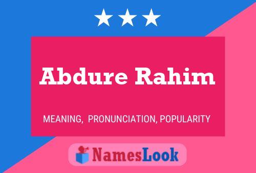 Abdure Rahim Name Poster