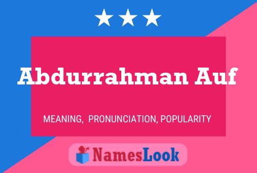 Abdurrahman Auf Name Poster