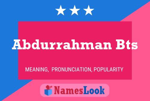 Abdurrahman Bts Name Poster