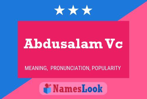 Abdusalam Vc Name Poster