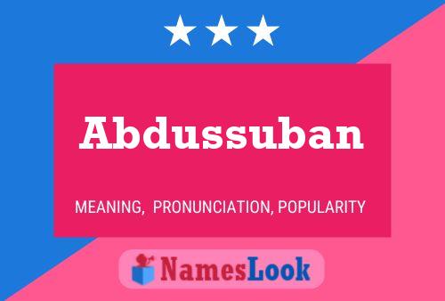 Abdussuban Name Poster