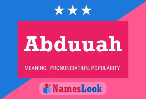 Abduuah Name Poster