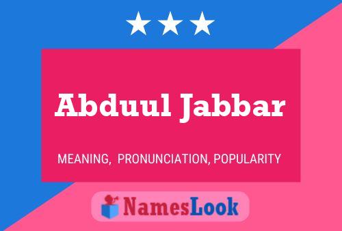 Abduul Jabbar Name Poster