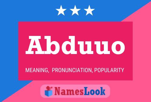 Abduuo Name Poster