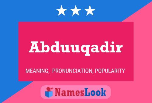 Abduuqadir Name Poster