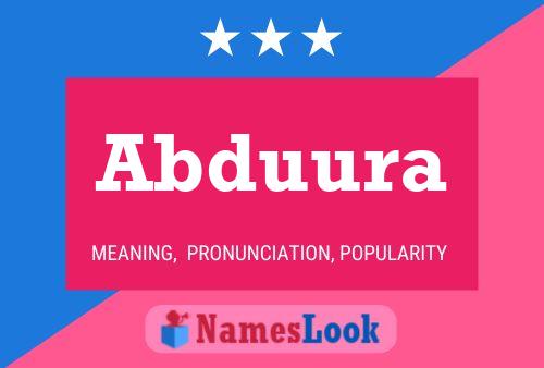 Abduura Name Poster