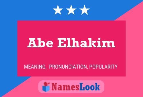 Abe Elhakim Name Poster