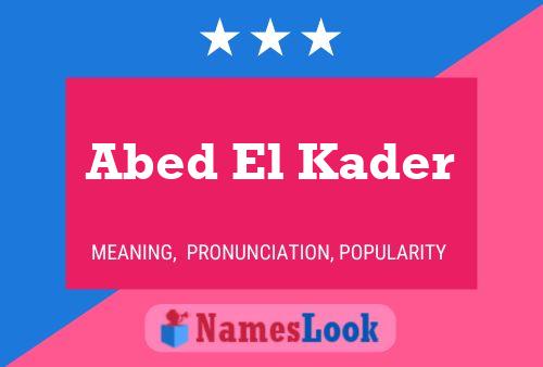 Abed El Kader Name Poster