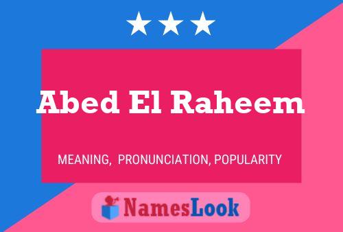 Abed El Raheem Name Poster