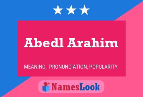 Abedl Arahim Name Poster