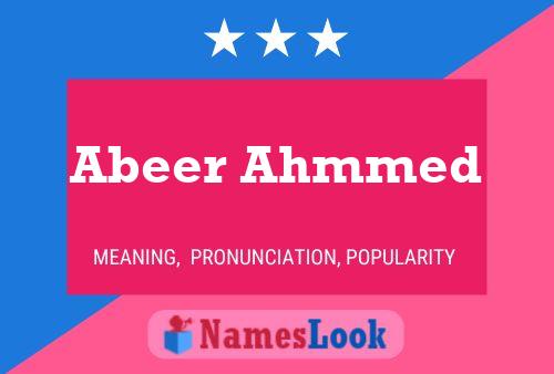 Abeer Ahmmed Name Poster