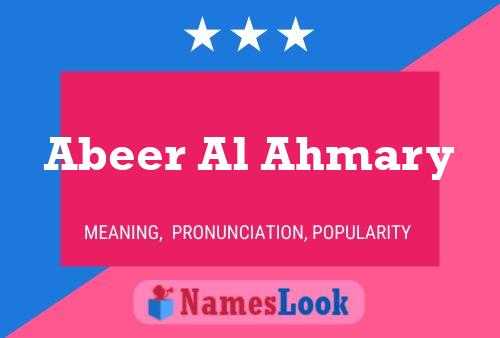 Abeer Al Ahmary Name Poster