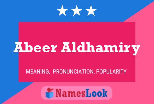 Abeer Aldhamiry Name Poster