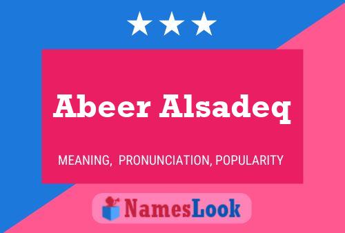 Abeer Alsadeq Name Poster