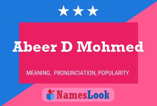 Abeer D Mohmed Name Poster