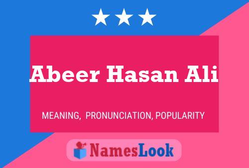 Abeer Hasan Ali Name Poster