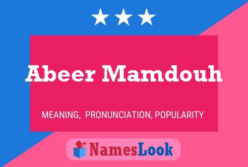 Abeer Mamdouh Name Poster