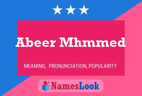 Abeer Mhmmed Name Poster