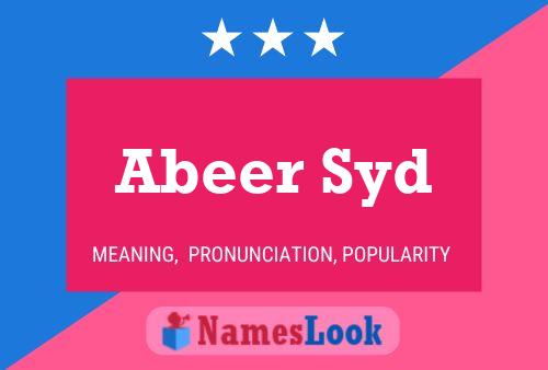 Abeer Syd Name Poster