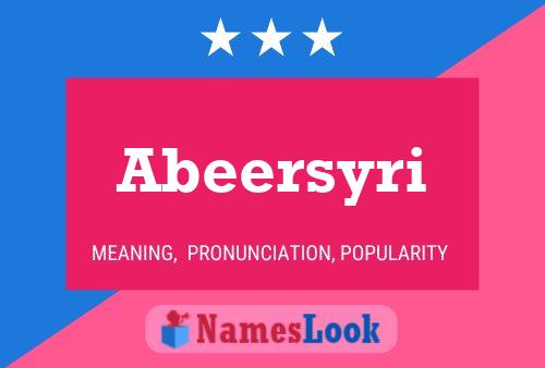 Abeersyri Name Poster