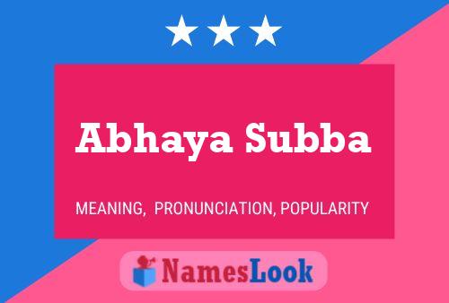 Abhaya Subba Name Poster