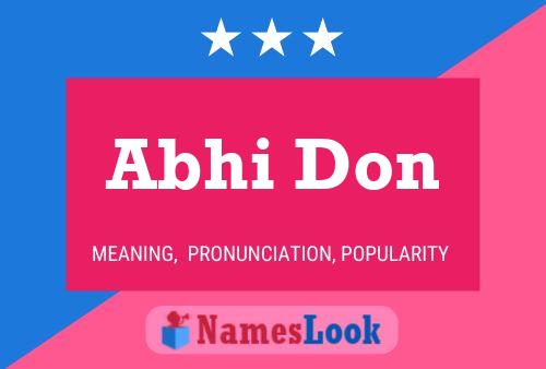 Abhi Don Name Poster