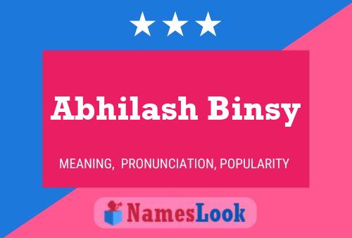 Abhilash Binsy Name Poster