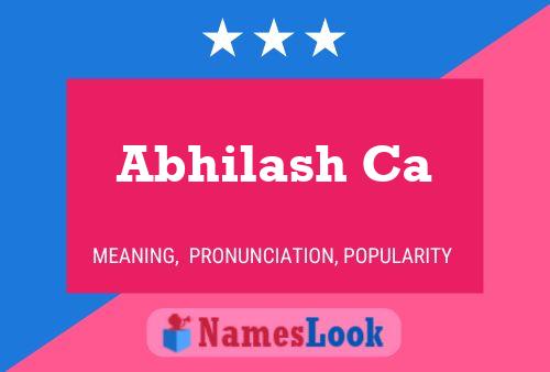 Abhilash Ca Name Poster