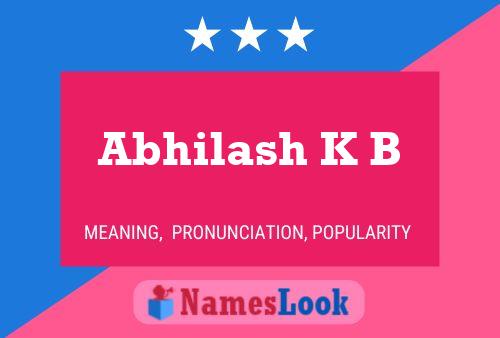 Abhilash K B Name Poster