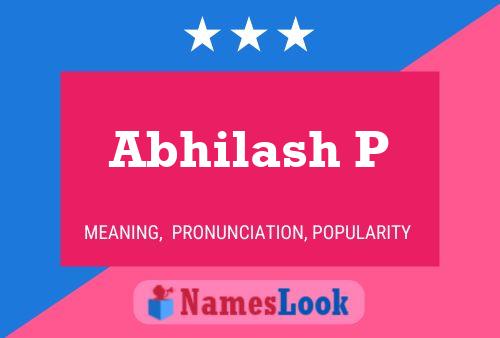 Abhilash P Name Poster