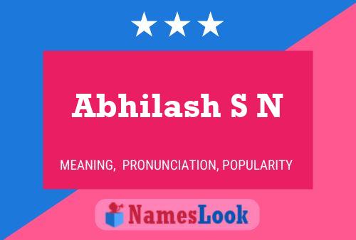 Abhilash S N Name Poster