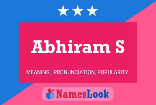 Abhiram S Name Poster