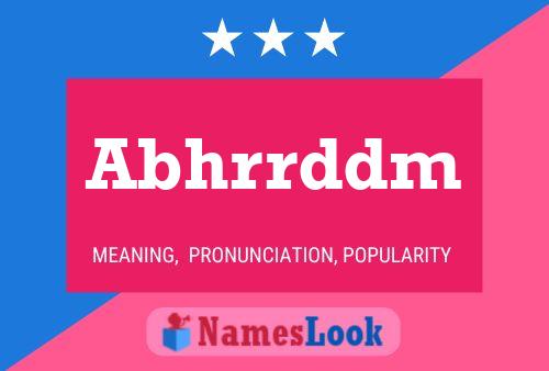 Abhrrddm Name Poster