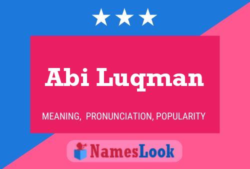 Abi Luqman Name Poster