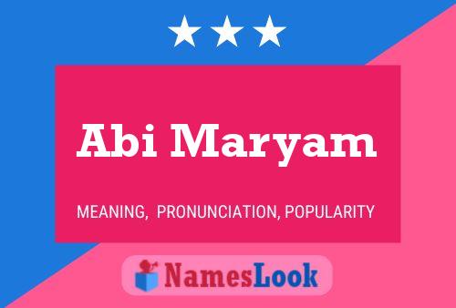 Abi Maryam Name Poster