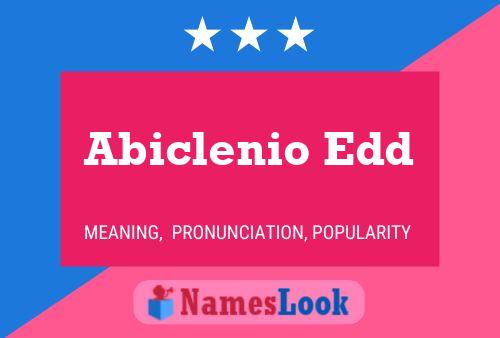 Abiclenio Edd Name Poster