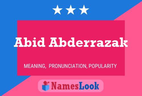 Abid Abderrazak Name Poster