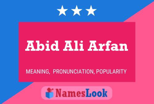 Abid Ali Arfan Name Poster