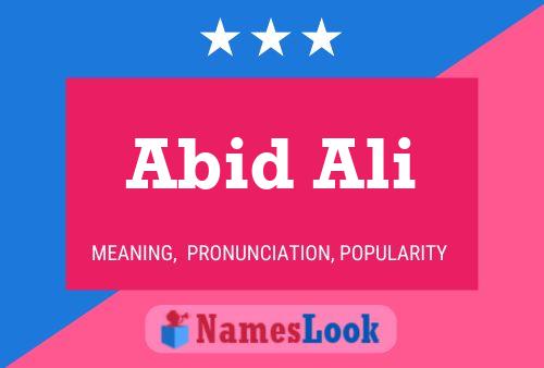 Abid Ali Name Poster