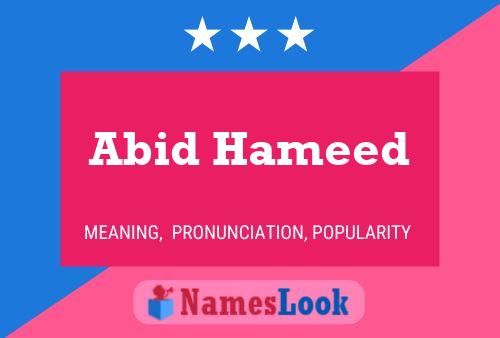 Abid Hameed Name Poster