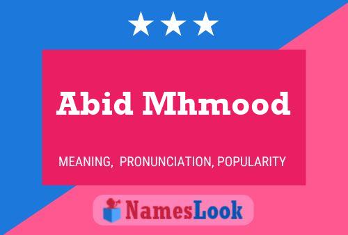 Abid Mhmood Name Poster