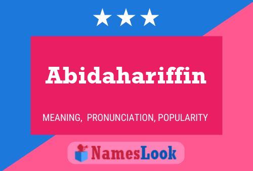 Abidahariffin Name Poster