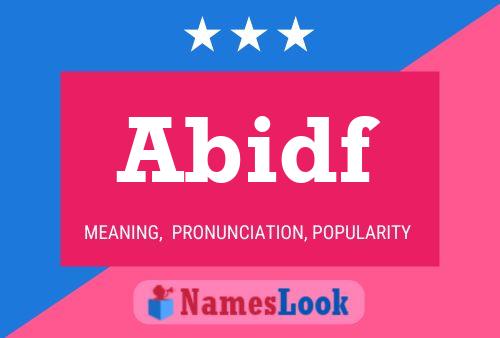 Abidf Name Poster