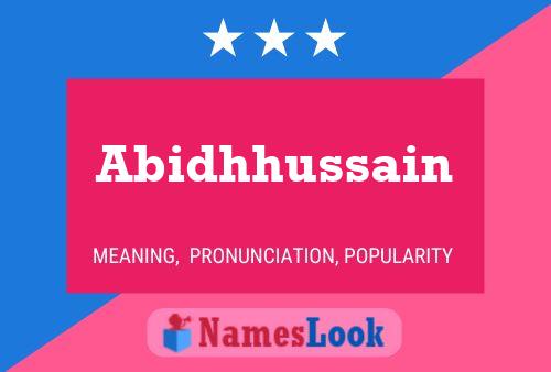 Abidhhussain Name Poster