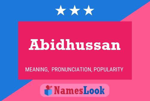 Abidhussan Name Poster