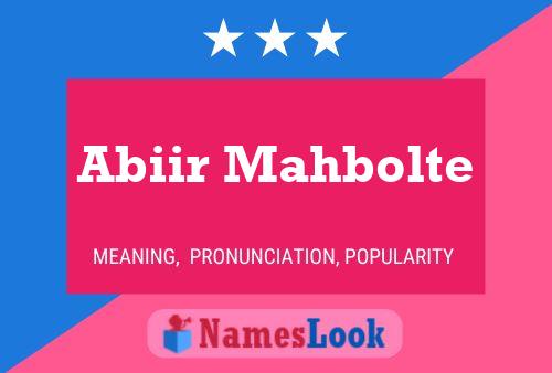 Abiir Mahbolte Name Poster