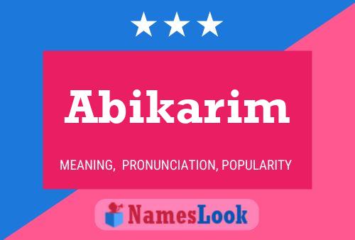 Abikarim Name Poster