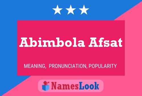 Abimbola Afsat Name Poster