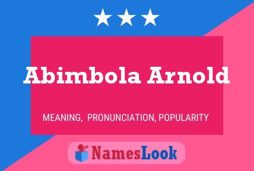 Abimbola Arnold Name Poster